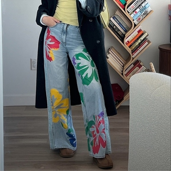 New Urban Outfitters BDG 90s Skater Baggy Jeans Denim Race Track Stripe 26 - Picture 12 of 13